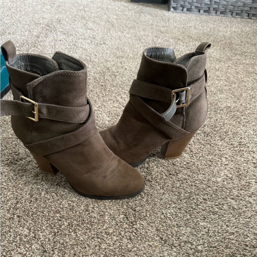 Brown with a hint of olive green booties